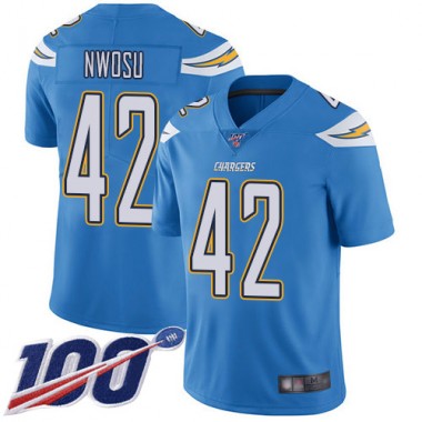 Los Angeles Chargers NFL Football Uchenna Nwosu Electric Blue Jersey Youth Limited #42 Alternate 100th Season Vapor Untouchable->youth nfl jersey->Youth Jersey